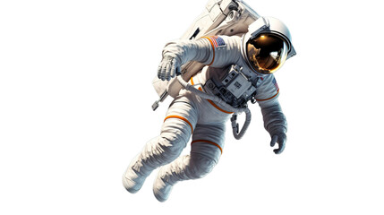 Astronaut isolated on transparent background, Generative ai.