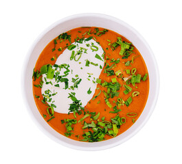 Pumpkin and carrot soup with onion
