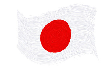 Fototapeta na wymiar japanese flag with paint strokes