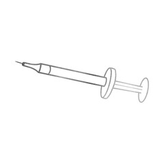 Silver Medical Syringe Drawing