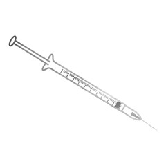 Silver Medical Syringe Drawing