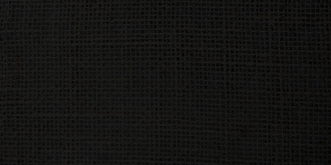 Jute hessian sackcloth canvas woven texture pattern background in light black color blank empty.