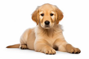 golden retriever labrador puppy isolated on transparent background, png file