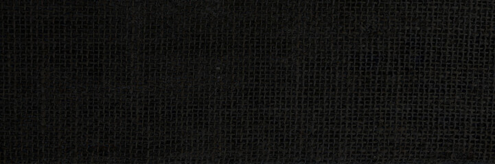 Black Hemp rope texture background. Haircloth wale black dark cloth wallpaper. Rustic sackcloth canvas fabric texture in natural. Natural vintage linen burlap weaving, Old cotton carpet background.