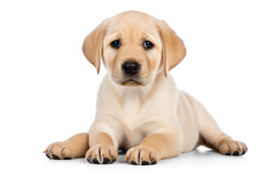 golden retriever labrador puppy isolated on transparent background, png file