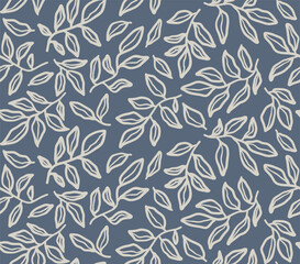 Minimal abstract organic leaves shapes seamless pattern. 
