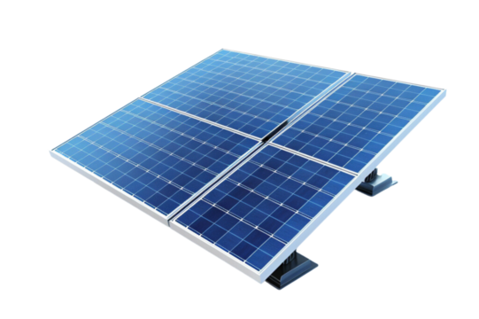 Blue solar panels , isolated on a transparent background.