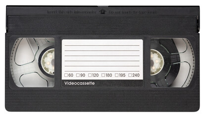 Old Video tape with label isolated