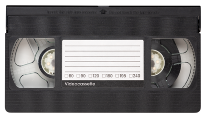 Old Video tape with label isolated