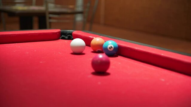 pool game on red table