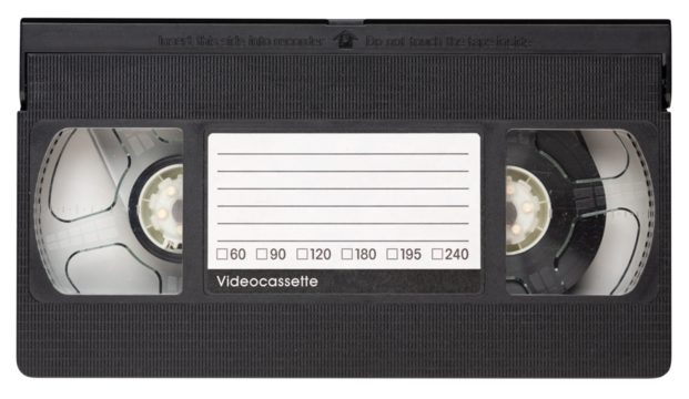 Old Video tape with label isolated
