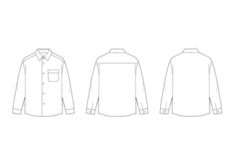 オーバーシャツジャケットのハンガーイラスト/メンズジャケット/シャツ