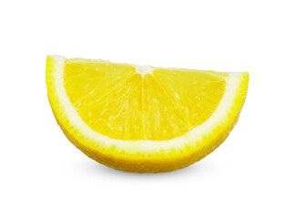 Sliced of lemon isolated on white background.