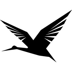 crane bird abstract logo black silhouette vector