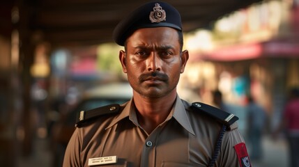 Obraz premium Indian people work as policemen or cops.