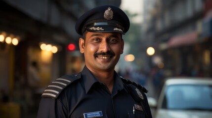 Obraz premium Indian people work as policemen or cops.