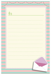 縦長の可愛い便箋　手紙テンプレート