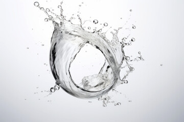 Splash of water or other transparent liquid swirled isolated on light background.generative ai
