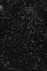 background. black background with white splashes of different sizes and shapes. artificial snow - obrazy, fototapety, plakaty