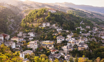 Old town of Gjirokaster in Albania - obrazy, fototapety, plakaty
