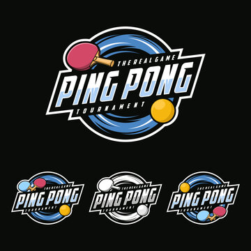 Table Tennis badges emblems logos design. Emblem set collection vector illustration for ping pong club
