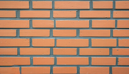 Obraz premium Brown or orange brick wall texture background, arranged in a horizontal pattern with gray mortar