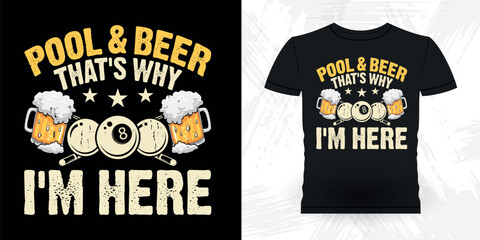 Beer Lover Funny Billiards Game Gift Retro Vintage Pool Player T-shirt Design © Tee_expert