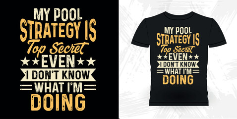 Funny Billiards Game Gift Retro Vintage Pool Player T-shirt Design © Tee_expert