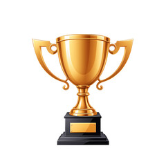 The Winner’s Cup: A Cartoon Trophy on a White Background