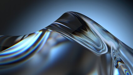 Blue Crystal Fresh Organic Refractions and Reflections Elegant Modern 3D Rendering Abstract Background