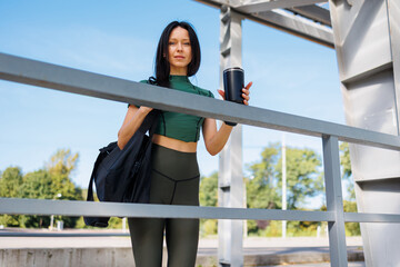 Stylish Sportswear in Stadium Surroundings