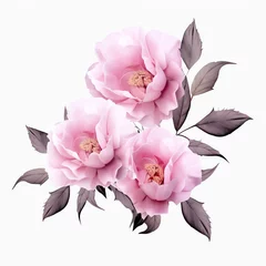 Foto op Canvas bouquet of pink roses Generate AI © Busran