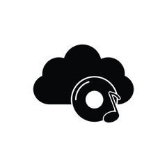 cloud music icon. vector sign.