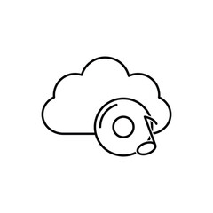 cloud music icon. vector sign.