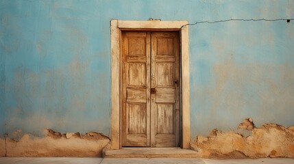 blue color old door