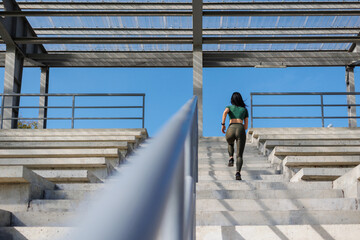 Fototapeta premium Rising Athletic Ambition: Stadium Stairs