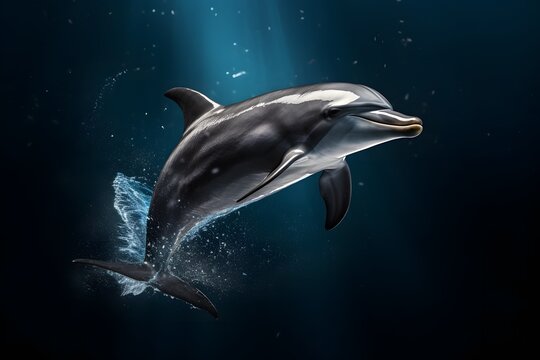 Dolphin, Professional photo, national geographic style, background, minimalistic 