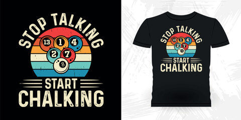 Funny Billiards Game Gift Retro Vintage Pool Player T-shirt Design © Tee_expert