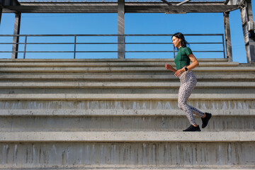 Stadium Workout: Active Woman in Sportswear