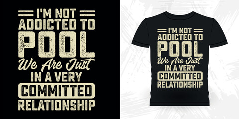 Funny Billiards Game Gift Retro Vintage Pool Player T-shirt Design © Tee_expert