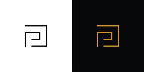 Modern and unique letter PD initials logo design