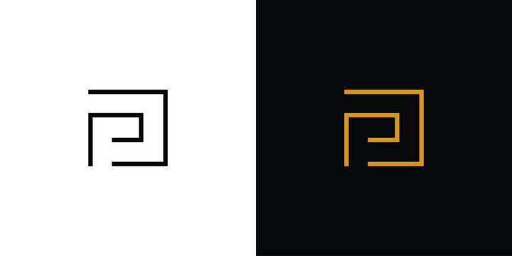 Modern and unique letter PD initials logo design