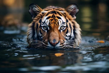 Rolgordijnen Tiger, Professional photo, national geographic style, background, minimalistic  © czphoto