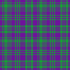 Fototapeta premium Purple Green Tartan Plaid Pattern Seamless. Checkered fabric texture for flannel shirt, skirt, blanket 