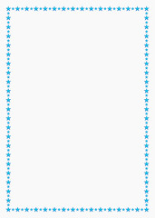 Blue gradient frame of stars isolated on white. Vector frame with stars. Frame for text, certificate, pictures, diploma, card, photo