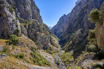 Cares route located between the province of Le&oacute;n and Asturias, in the Picos de Europa national park. In Asturias, Spain.