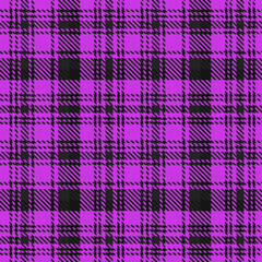 Purple Black Tartan Plaid Pattern Seamless. Check fabric texture for flannel shirt, skirt, blanket
