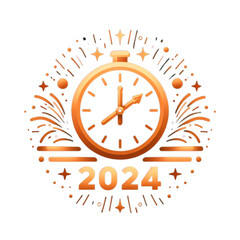 2024 new year celebrations timer icon