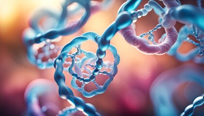 Protein structure or macromolecules consisting of a chain of amino acid residues - 3d illustration