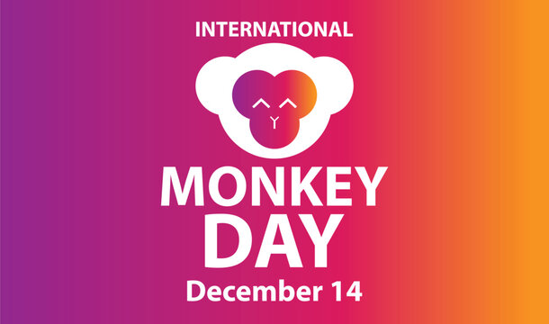 International monkey day, December 14 template vector art